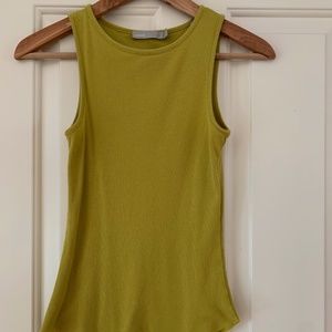 Vince tank top Chartreuse yellow green ribbed S